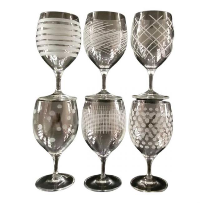 6 verres &agrave; pied rose OSLO 33 CL